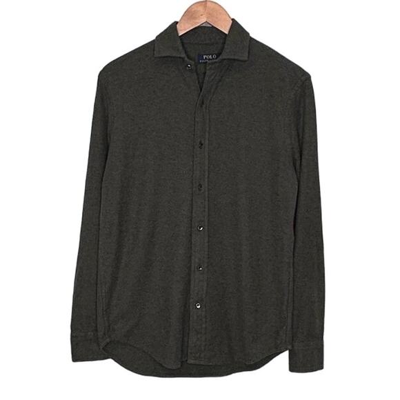 POLO Ralph Lauren Green Cotton Button Down Knit shirt size small - Picture 5 of 5